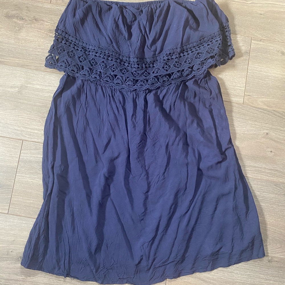Maurices Strapless Navy Blue Dress